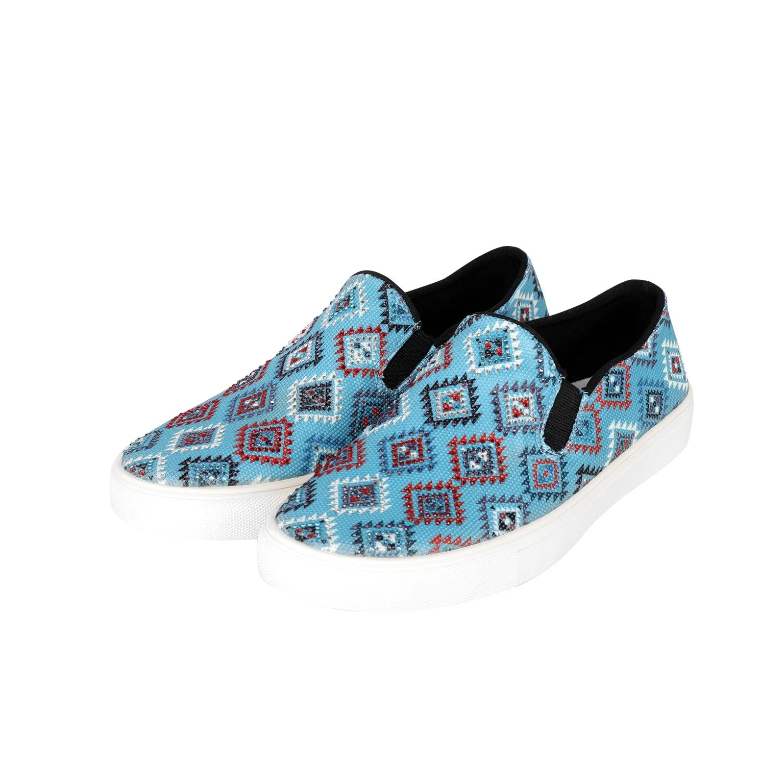 800-S019 Montana West Western Aztec Print Canvas Shoes - By Case