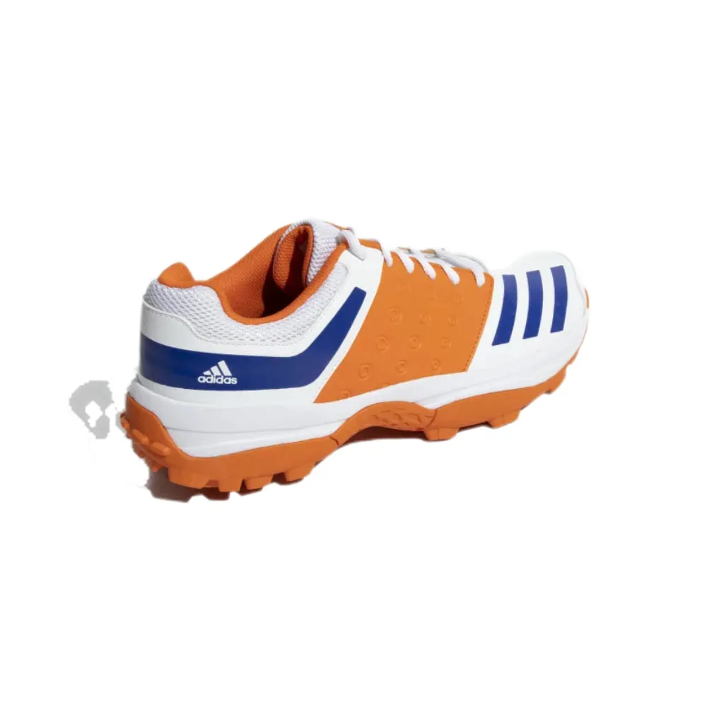 Adidas Men's Crinu 23 Cricket Shoe (Cloud White/Lucid Blue/Semi Impact Orange)