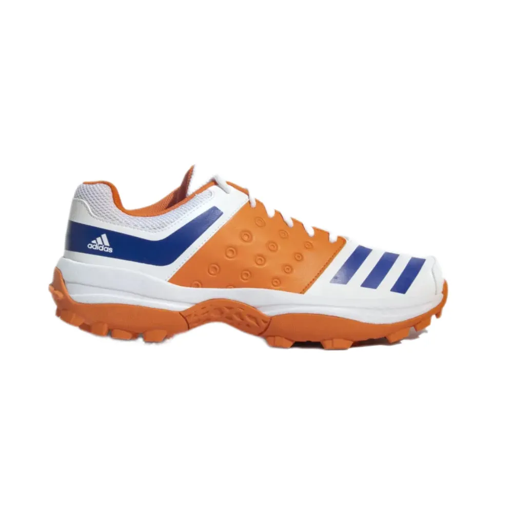 Adidas Men's Crinu 23 Cricket Shoe (Cloud White/Lucid Blue/Semi Impact Orange)