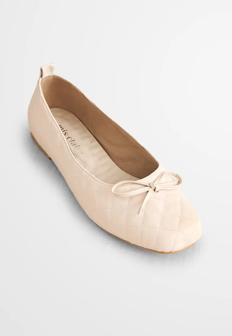 Belinda Ribbon Quilted Ballerina Flats