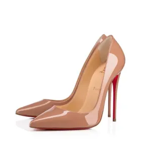 Christian Louboutin So Kate 120 Nude Patent Leather Pump Heels 39.5 UK 6.5