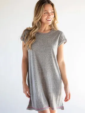 Frankie Knit Tee Mini Dress - Heather Grey