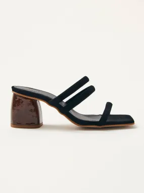 Indiana Black Leather Sandals