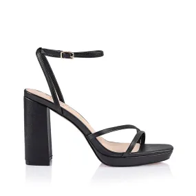 Lani Platform Sandals - Black Smooth