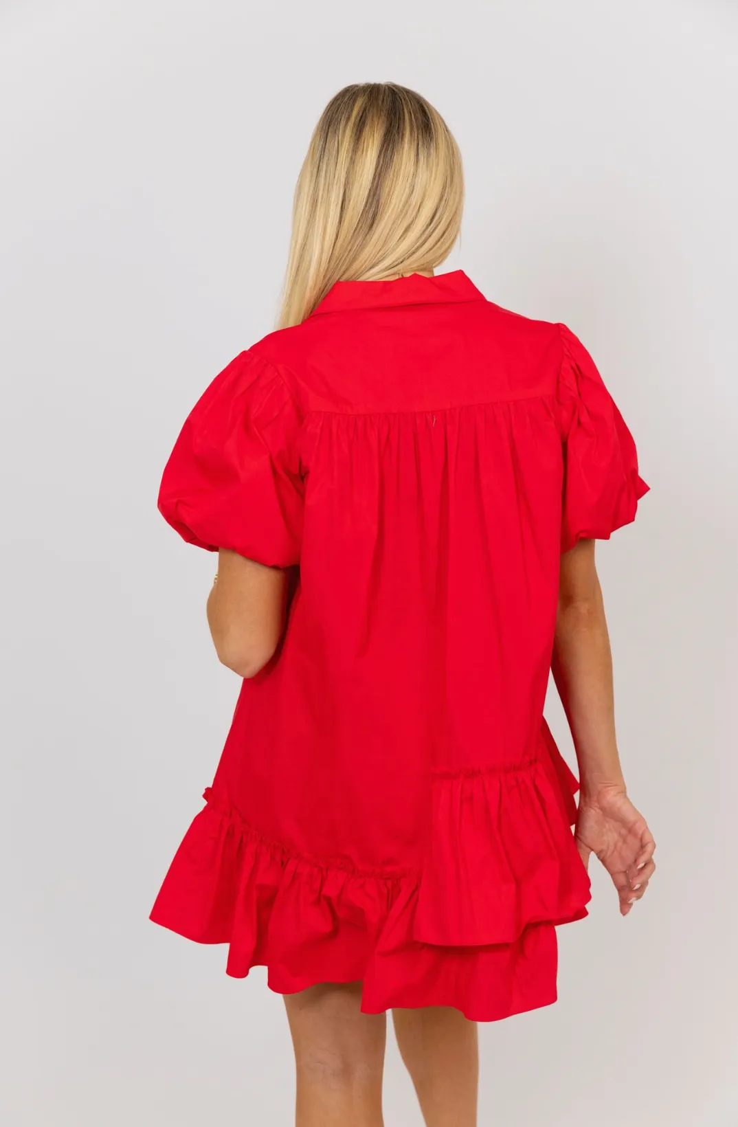 Red Gameday Ruffle Bottom Dress