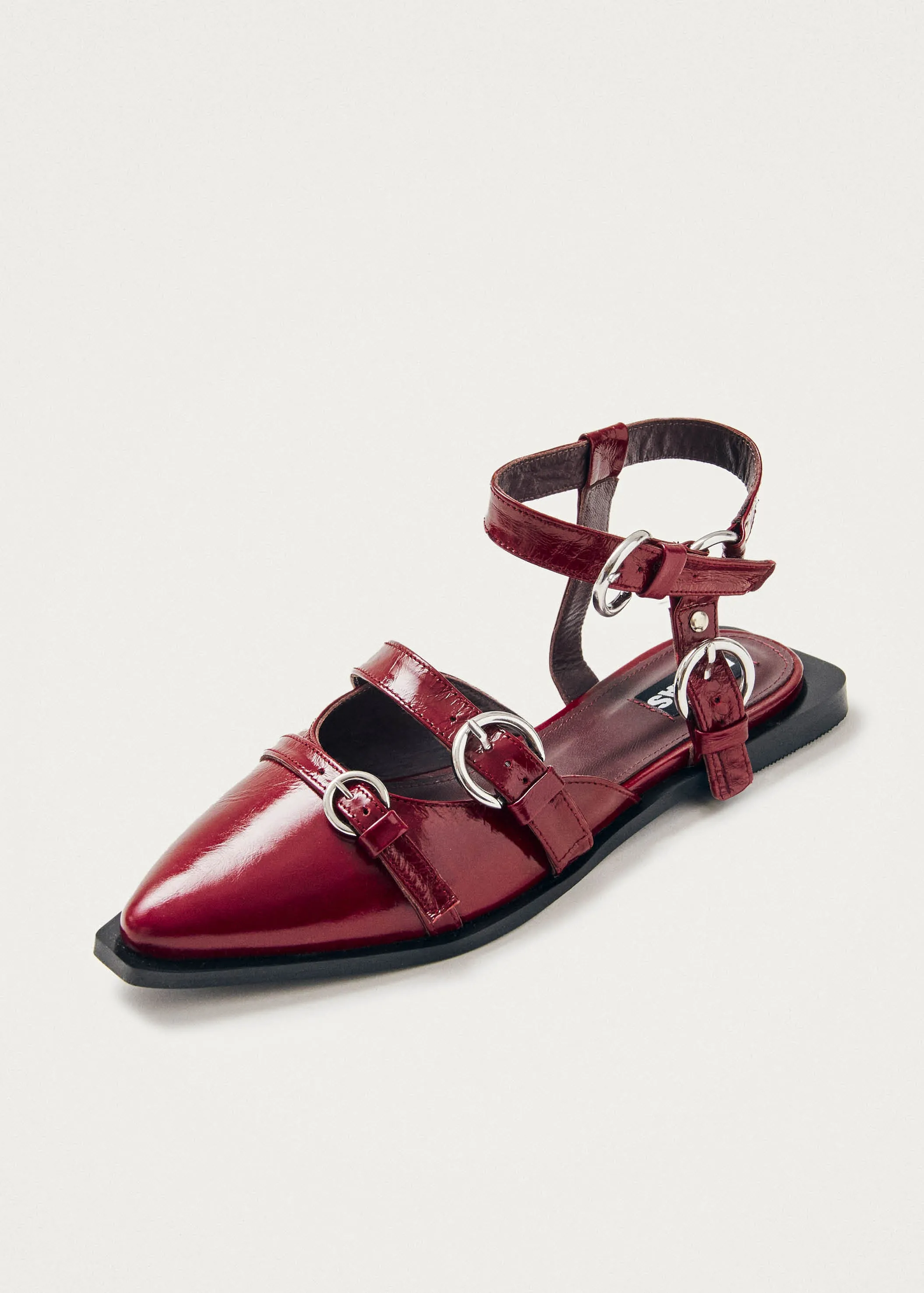 Thalara Onix Burgundy Leather Ballet Flats